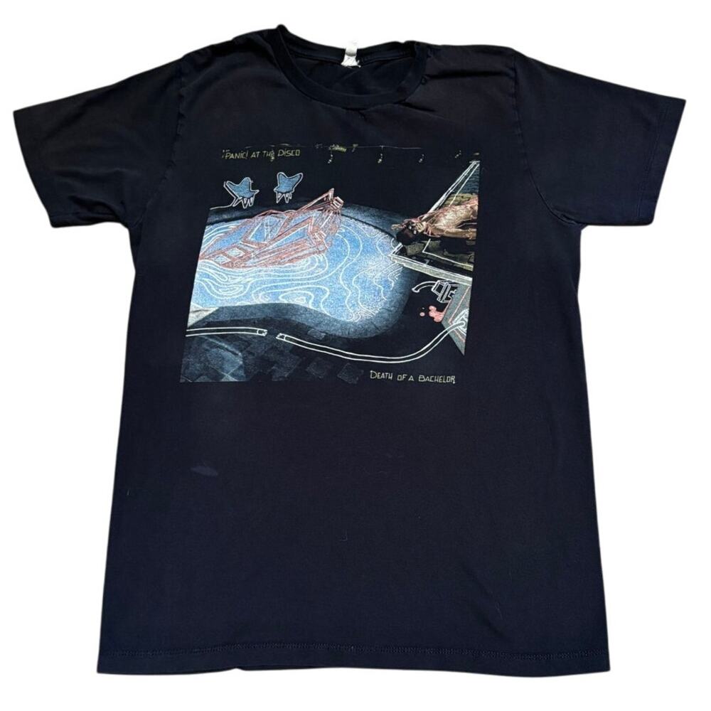 Panic At The Disco P!ATD Death of a Bachelor Album, Short Sleeve Black, Size Med